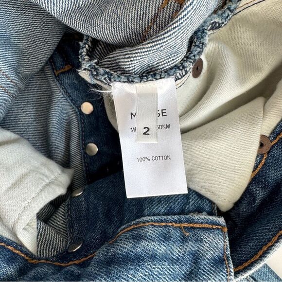 Monse Boyfriend Cropped Jean Mit Weitem Bein Blue Jeans Size 2 NWOT - Picture 9 of 11